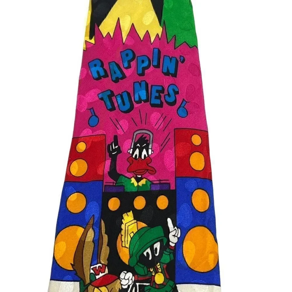 Vintage Looney Tunes silk tie “rappin tunes” 1993
